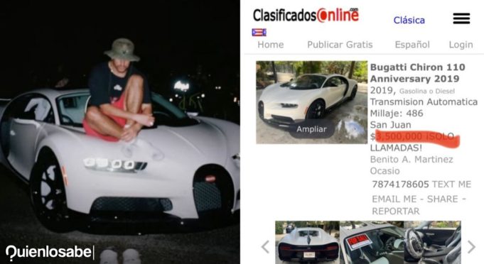 Bad Bunny vende su Bugatti