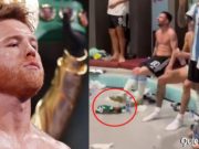 Canelo se enoja con Messi por supuestamente patear su bandera. Canelo se enoja con Messi