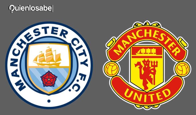 Escudos de Manchester City y United