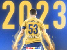 Cristiano Ronaldo con 53 goles termina el año como goleador del 2023 con 53 goles.