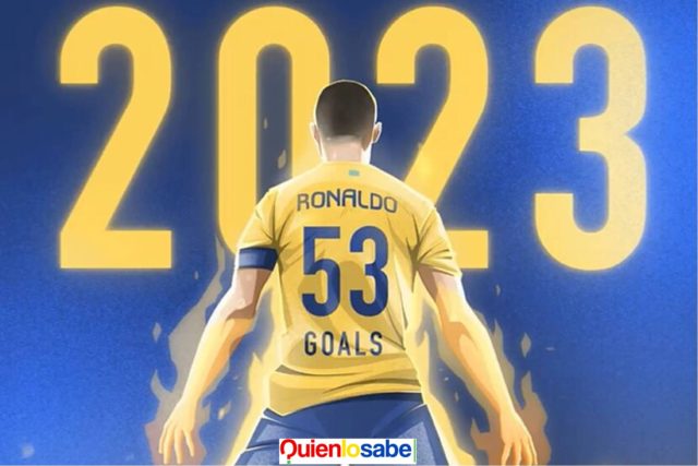 Cristiano Ronaldo con 53 goles termina el año como goleador del 2023 con 53 goles.