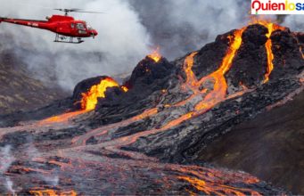 Volcán en Islandia entro en erupción. Espectacular erupción de volcán en Islandia muestra los ríos de lava.