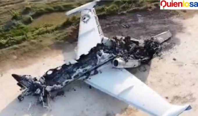 Venezuela destruye avión usado presuntamente para el trasporte de drogas y armas.