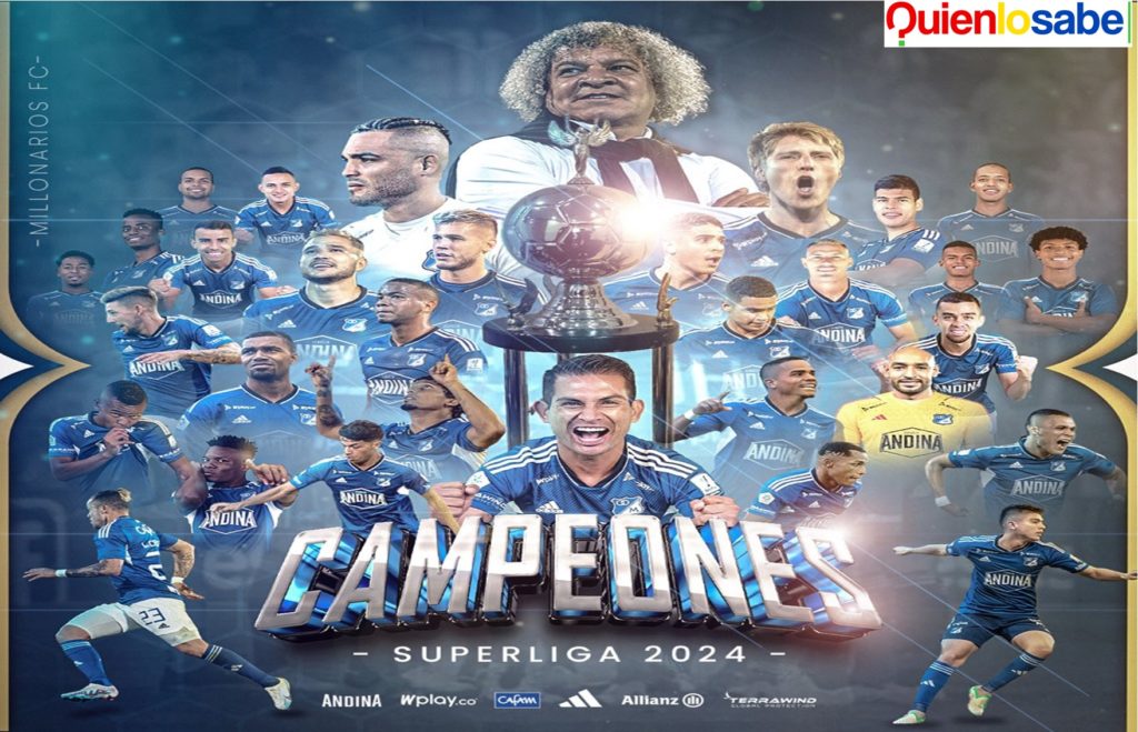 Millonarios Campeón de la Superliga luego de vencer 2 a 0 al Junior.