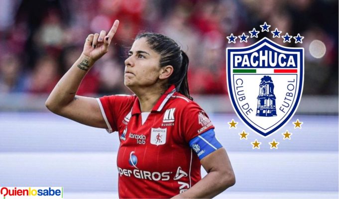 Catalina Usme ahora jugadora del Pachuca de México.
