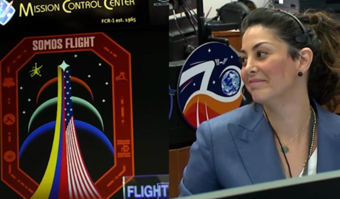 Diana Trujillo la ingeniera Aeroespacial Colombiana en la NASA y su insignia.