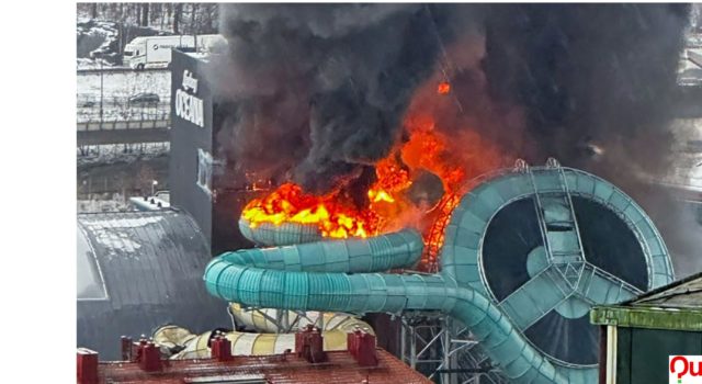 Fuerte Incendio consumió parque de diversiones en Suecia. Fuerte incendio Consumió el Parque acuático Oceana en Suecia.