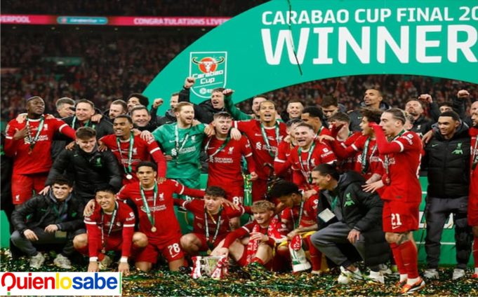 Liverpool campeón de la Carabao Cup al ganar en la final al Chelsea.