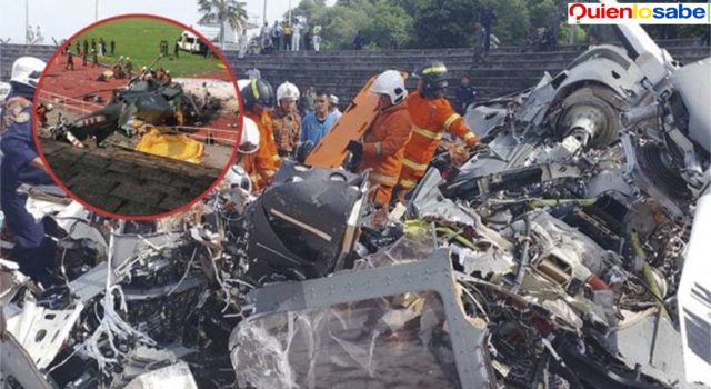 Helicópteros de la Marina de Malasia chocan y dejan saldo de 10 muertos. Tragedia en Malasia por el choque de dos helicópteros en entrenamiento militar.