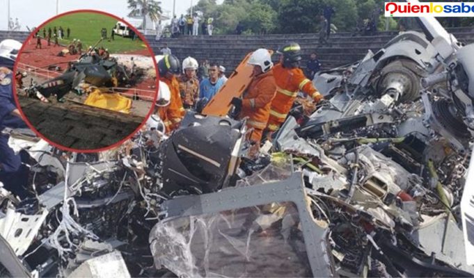 Tragedia en Malasia por el choque de dos helicópteros en entrenamiento militar.