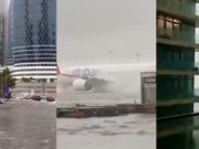 Lluvias e inundaciones sin precedentes en los Emiratos Árabes.