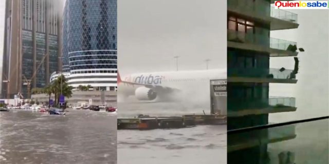 Lluvias e inundaciones sin precedentes en los Emiratos Árabes.