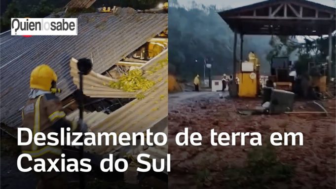 Deslizamientos y movimientos de tierra en Caxias do Sul en Brasil a causa de las fuertes lluvias.
