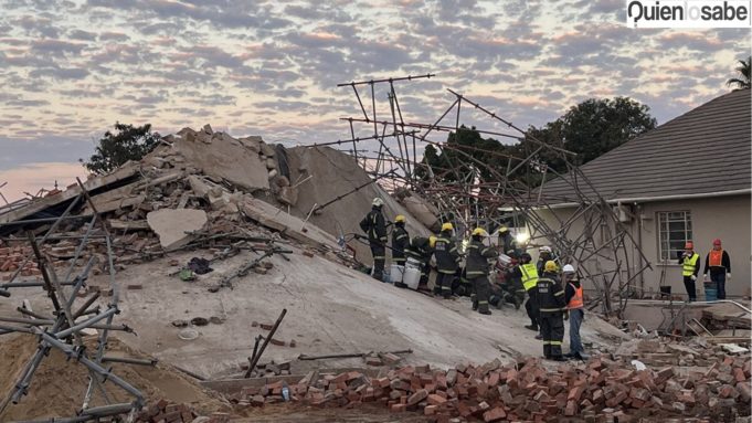Desplome de edificio en Sudáfrica deja por lo menos 7 muertos y mas de 40 heridos.