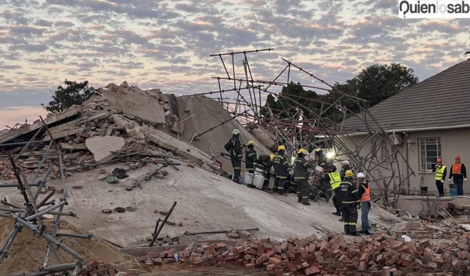 Desplome de edificio en Sudáfrica deja por lo menos 7 muertos y mas de 40 heridos.