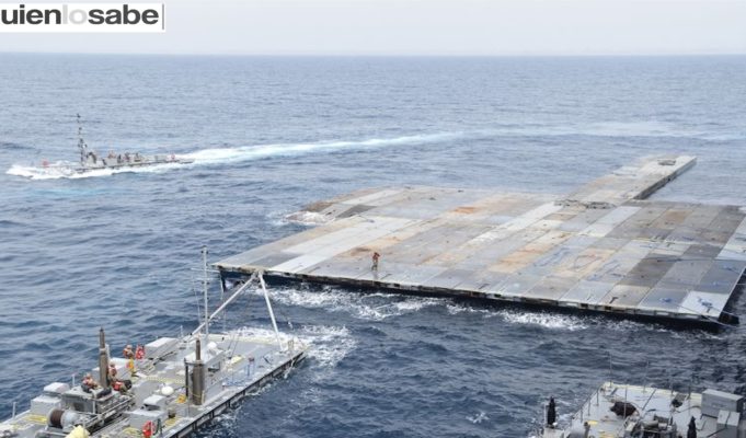 Puerto construido por ejercito de los Estados Unidos en Gaza recibe primeras ayudas humanitarias.